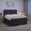 vidaXL Boxspring ágy matraccal Sötét Barna 200 x 200 cm Szövet