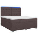 vidaXL Boxspring ágy matraccal Sötét Barna 200 x 200 cm Szövet