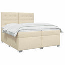 vidaXL Boxspring ágy matraccal Krémszínű 200 x 200 cm Szövet