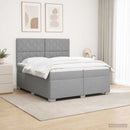 vidaXL Boxspring ágy matraccal Világosszürke 200 x 200 cm Szövet