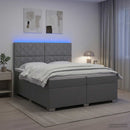 vidaXL Boxspring ágy matraccal Világosszürke 200 x 200 cm Szövet