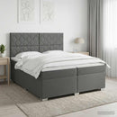 vidaXL Boxspring ágy matraccal Sötétszürke 200 x 200 cm Szövet
