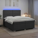 vidaXL Boxspring ágy matraccal Sötétszürke 200 x 200 cm Szövet