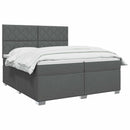 vidaXL Boxspring ágy matraccal Sötétszürke 200 x 200 cm Szövet