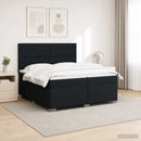 vidaXL Boxspring ágy matraccal fejtámlával Fekete 200 x 200 cm Szövet