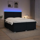 vidaXL Boxspring ágy matraccal fejtámlával Fekete 200 x 200 cm Szövet