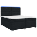 vidaXL Boxspring ágy matraccal fejtámlával Fekete 200 x 200 cm Szövet