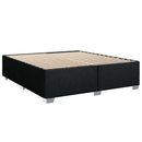 vidaXL Boxspring ágy matraccal fejtámlával Fekete 200 x 200 cm Szövet