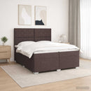 vidaXL Boxspring ágy matraccal Sötét Barna 200 x 200 cm Szövet