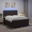 vidaXL Boxspring ágy matraccal Sötét Barna 200 x 200 cm Szövet