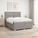 vidaXL Boxspring ágy matraccal Tópszínű 200 x 200 cm Szövet