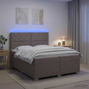 vidaXL Boxspring ágy matraccal Tópszínű 200 x 200 cm Szövet