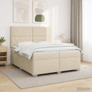 vidaXL Boxspring ágy matraccal Krémszínű 200 x 200 cm Szövet