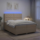 vidaXL Boxspring ágy matraccal Krémszínű 200 x 200 cm Szövet
