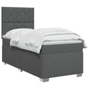 vidaXL Boxspring ágy matraccal és LED-del Sötétszürke 90 x 190 cm