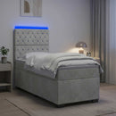 vidaXL Boxspring ágy matraccal Világosszürke 80 x 200 cm Bársony