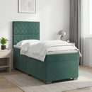 vidaXL Boxspring ágy matraccal Sötétzöld 100 x 200 cm Bársony