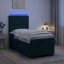 vidaXL Boxspring ágy matraccal Sötétzöld 100 x 200 cm Bársony