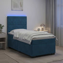 vidaXL Boxspring ágy matraccal fejtámlával Kék 100 x 200 cm Bársony