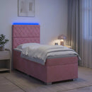 vidaXL Boxspring ágy matraccal Rózsaszín 90 x 190 cm Bársony