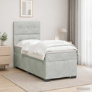 vidaXL Boxspring ágy matraccal Világosszürke 80 x 200 cm Bársony