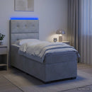 vidaXL Boxspring ágy matraccal Világosszürke 100 x 200 cm Bársony