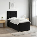 vidaXL Boxspring ágy matraccal fejtámlával Fekete 100 x 200 cm Bársony