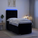 vidaXL Boxspring ágy matraccal fejtámlával Fekete 90 x 200 cm Bársony