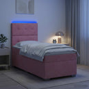 vidaXL Boxspring ágy matraccal Rózsaszín 90 x 200 cm Bársony