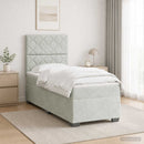 vidaXL Boxspring ágy matraccal Világosszürke 100 x 200 cm Bársony