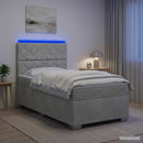 vidaXL Boxspring ágy matraccal Világosszürke 100 x 200 cm Bársony