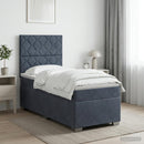 vidaXL Boxspring ágy matraccal Sötétszürke 100 x 200 cm Bársony
