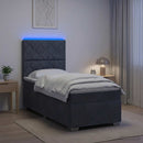 vidaXL Boxspring ágy matraccal Sötétszürke 100 x 200 cm Bársony