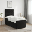 vidaXL Boxspring ágy matraccal fejtámlával Fekete 90 x 200 cm Bársony