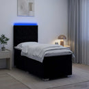 vidaXL Boxspring ágy matraccal fejtámlával Fekete 100 x 200 cm Bársony