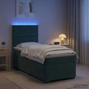 vidaXL Boxspring ágy matraccal Sötétzöld 100 x 200 cm Bársony