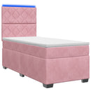 vidaXL Boxspring ágy matraccal Rózsaszín 80 x 200 cm Bársony