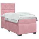 vidaXL Boxspring ágy matraccal Rózsaszín 80 x 200 cm Bársony