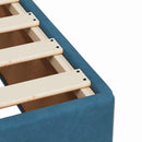 vidaXL Boxspring ágy matraccal LED szalagokkal Kék 90 x 190 cm Bársony