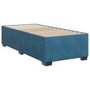 vidaXL Boxspring ágy matraccal LED szalagokkal Kék 90 x 190 cm Bársony