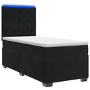 vidaXL Boxspring ágy matraccal fejtámlával Fekete 90 x 200 cm Bársony