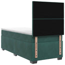 vidaXL Boxspring ágy matraccal Sötétzöld 100 x 200 cm Bársony