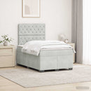 vidaXL Boxspring ágy matraccal Világosszürke 120 x 200 cm Bársony