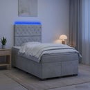 vidaXL Boxspring ágy matraccal Világosszürke 120 x 200 cm Bársony