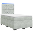vidaXL Boxspring ágy matraccal Világosszürke 120 x 190 cm Bársony
