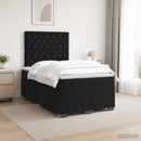 vidaXL Boxspring ágy matraccal fejtámlával Fekete 120 x 190 cm Bársony