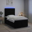 vidaXL Boxspring ágy matraccal fejtámlával Fekete 120 x 190 cm Bársony