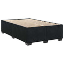 vidaXL Boxspring ágy matraccal fejtámlával Fekete 120 x 190 cm Bársony