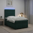 vidaXL Boxspring ágy matraccal Sötétzöld 120 x 200 cm Bársony