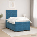 vidaXL Boxspring ágy matraccal fejtámlával Kék 120 x 190 cm Bársony